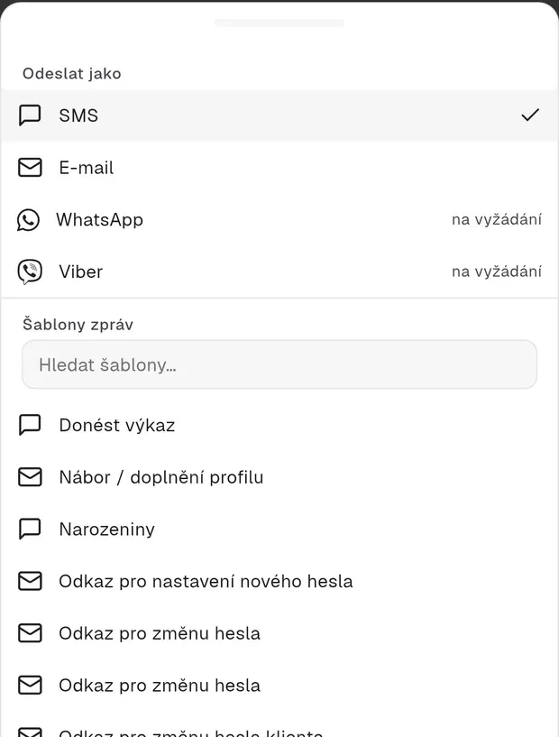 Kanály a šablony zpráv